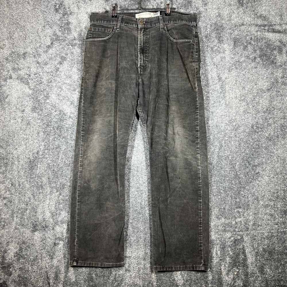 Levi's Pants Mens 36x30 Gray 505 Regular Fit Corduroy Chino Straight Casual